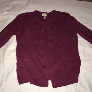 Maroon cardigan from LOFT